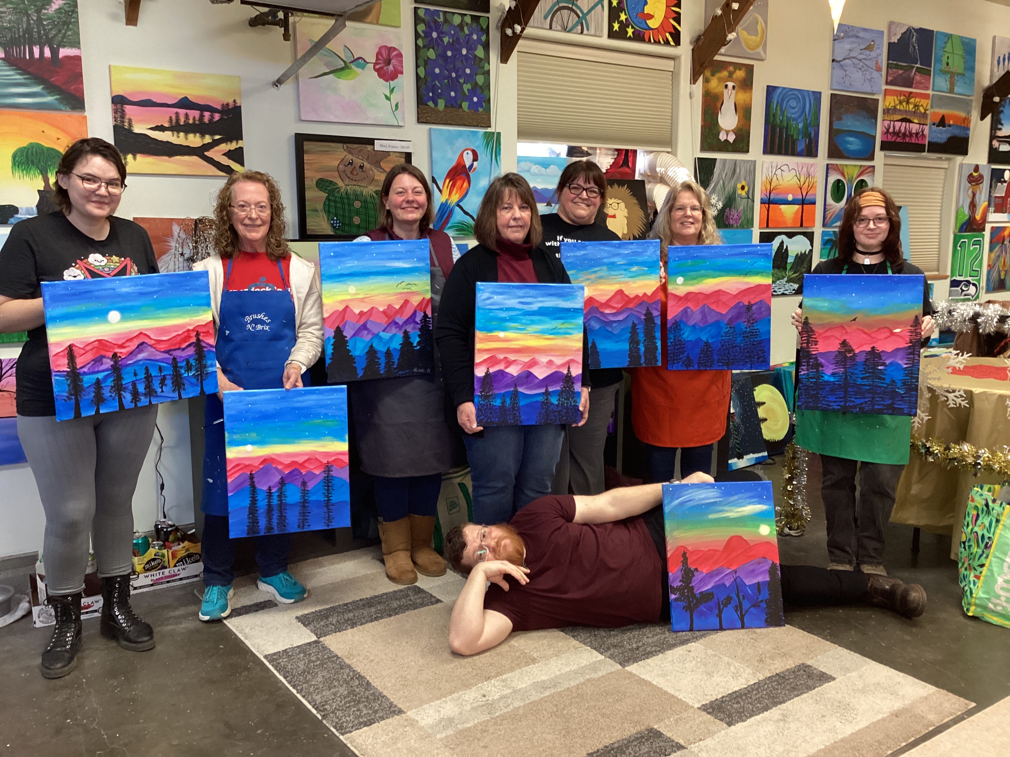 Painters at Brushes 'n Brix 